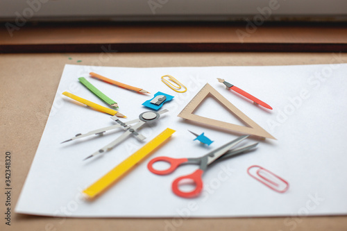 Wallpaper Mural Back to school. Tools for education on isolated background. Banner.  Torontodigital.ca