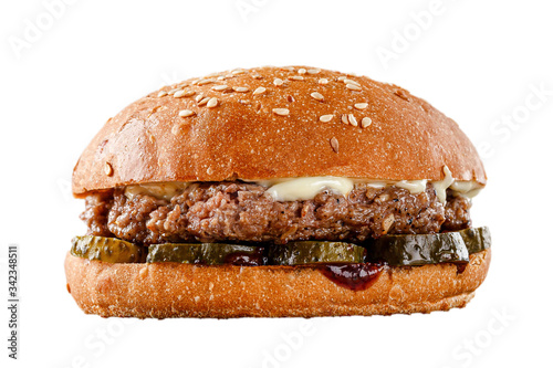21 burger on a black background for the menu. Black and white burgers with meat, chicken cutlet, salad, egg.