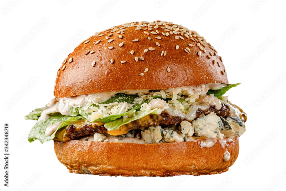 21 burger on a black background for the menu. Black and white burgers with meat, chicken cutlet, salad, egg. 21 burger on a black background for the menu. Black and white burgers with meat, chicken cutlet, salad, egg.