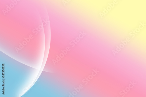 Beautiful blurred background with transparent, elegant glowing waves. Soft pastel shades of blue, pink and yellow. For web design, scrapbooking, crafts, cards, spa, business ...