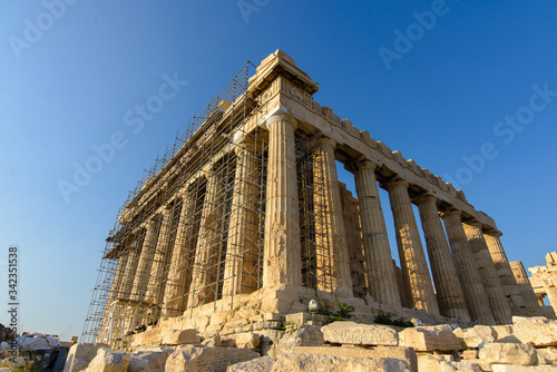 Restoration of the acropolis. Greece, Athens, 08.24.2019.