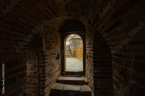 Inside the watchtower of the Great Wall of China