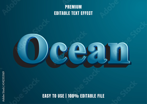 Ocean, Editable Text Effect Font Style