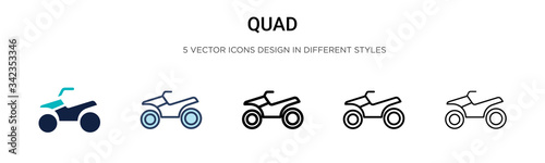 Quad icon in filled  thin line  outline and stroke style. Vector illustration of two colored and black quad vector icons designs can be used for mobile  ui  web