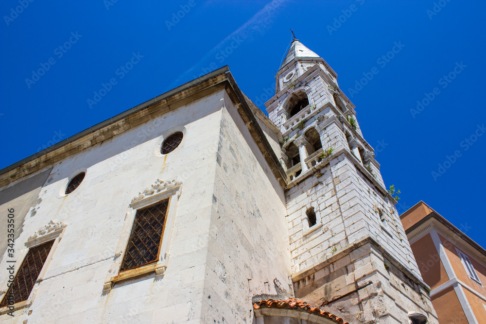 Picture of the Bell Tower of St. Elias' Church (or Church of St. Elias) in the old town of Zadar, Croatia