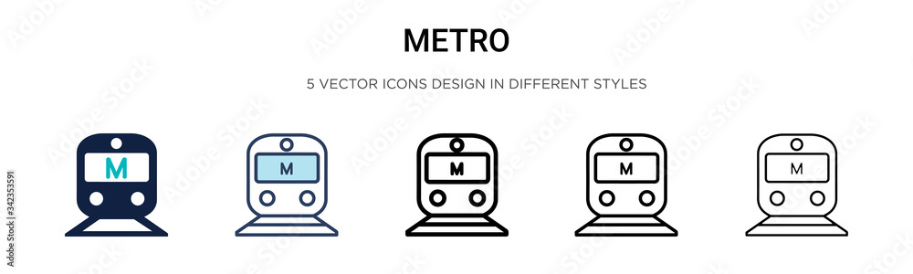 Φωτογραφία Metro icon in filled, thin line, outline and stroke style