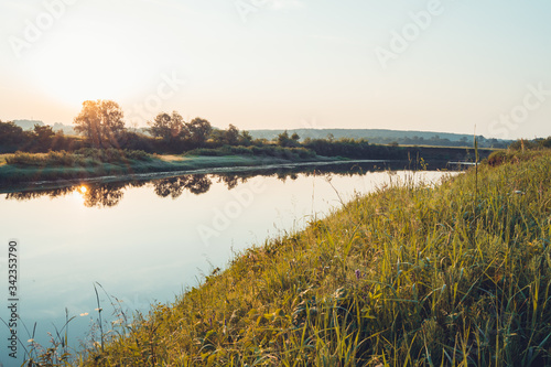 sunrise over the river