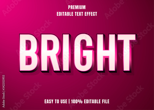 Bright, Editable Text Effect Font Style