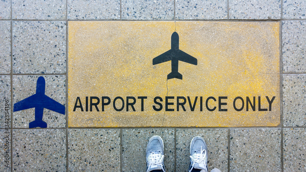 POV of Airport sign at train terminus, Johannesburg, South Africa POV of Airport sign at train terminus, Johannesburg, South Africa