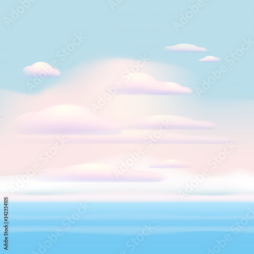 Fototapeta Naklejka Na Ścianę i Meble -  Background with clouds on blue sky. Blue Sky vector