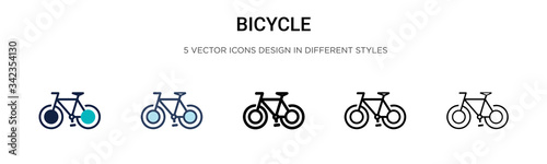 Fotografie, Obraz Bicycle icon in filled, thin line, outline and stroke style