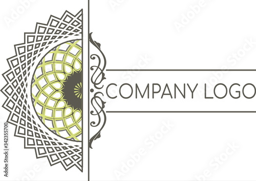 decorative element rosette mandala, pattern for company logo
