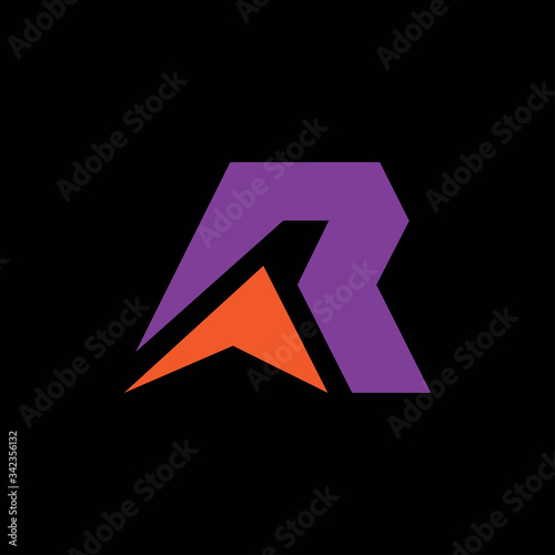 Initial letter ra or ar logo vector design template
