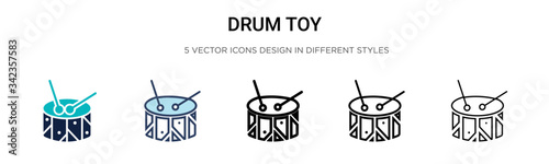 Photographie Drum toy icon in filled, thin line, outline and stroke style
