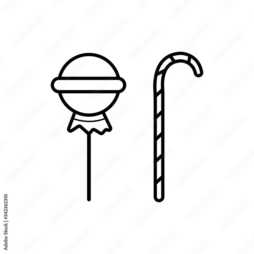 lollipop vector line icon illustration
