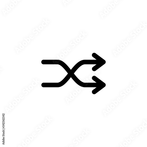 Shuffle User Interface Outline Icon Logo Vector Illustration 