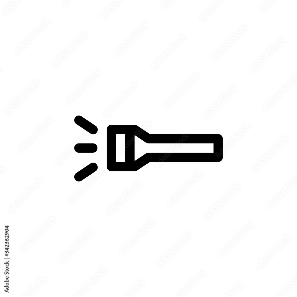 Flashlight User Interface Outline Icon Logo Vector Illustration
