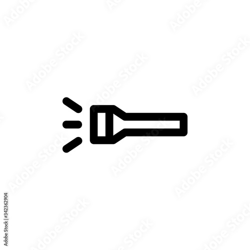 Flashlight User Interface Outline Icon Logo Vector Illustration 