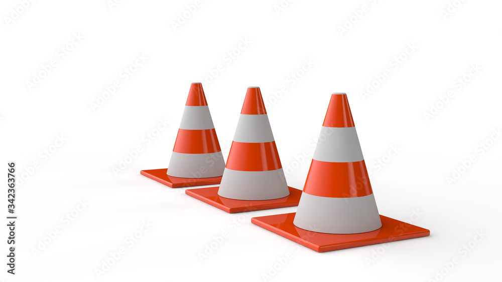 Road cone isolated 3d illustration. Road works sign Road cone isolated 3d illustration. Road works sign