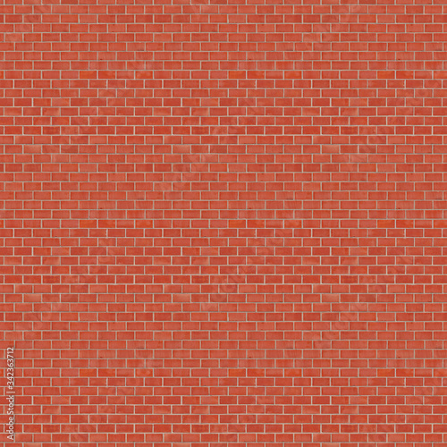 Red colored brick wall texture background, tileable pattern