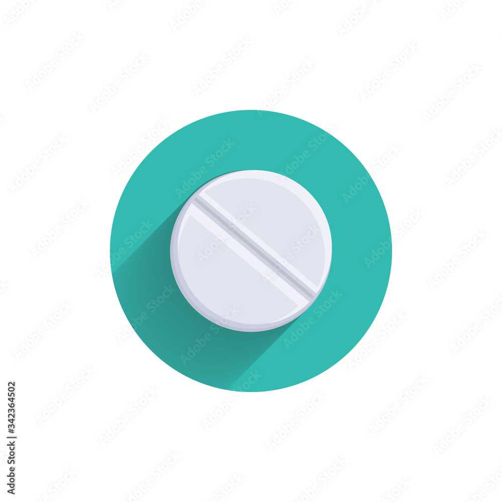 Tablets colorful flat icon with shadow. medical pill icon Tablets colorful flat icon with shadow. medical pill icon