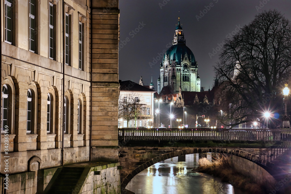 Rathaus Hannover in der Nacht