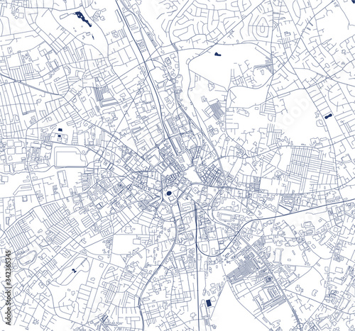 map of the city of Bradford, West Yorkshire, Yorkshire and the Humber , England, UK