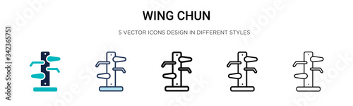 Wing chun icon in filled  thin line  outline and stroke style. Vector illustration of two colored and black wing chun vector icons designs can be used for mobile  ui  web