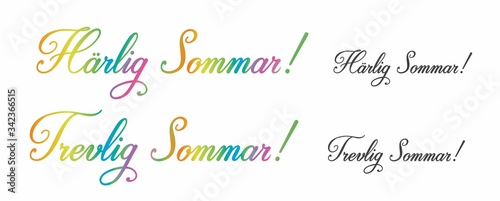 Text Collection in Swedish (Sweden), All text means Have a nice summer. EPS10.
