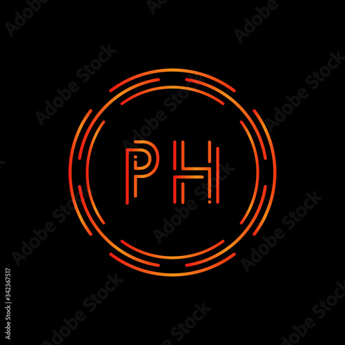 Initial Letter PH Logo Design Vector Template. PH Letter Logo Design