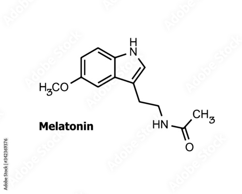 chemical structure of Melatonin.