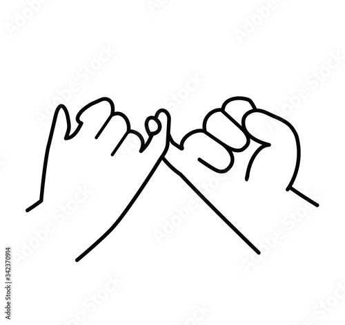 Pinky swear promise flat design line icon