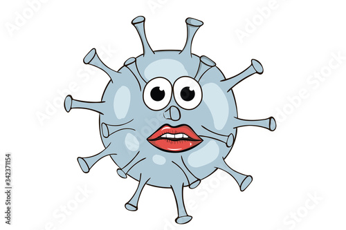 Virus microbe with lips white back