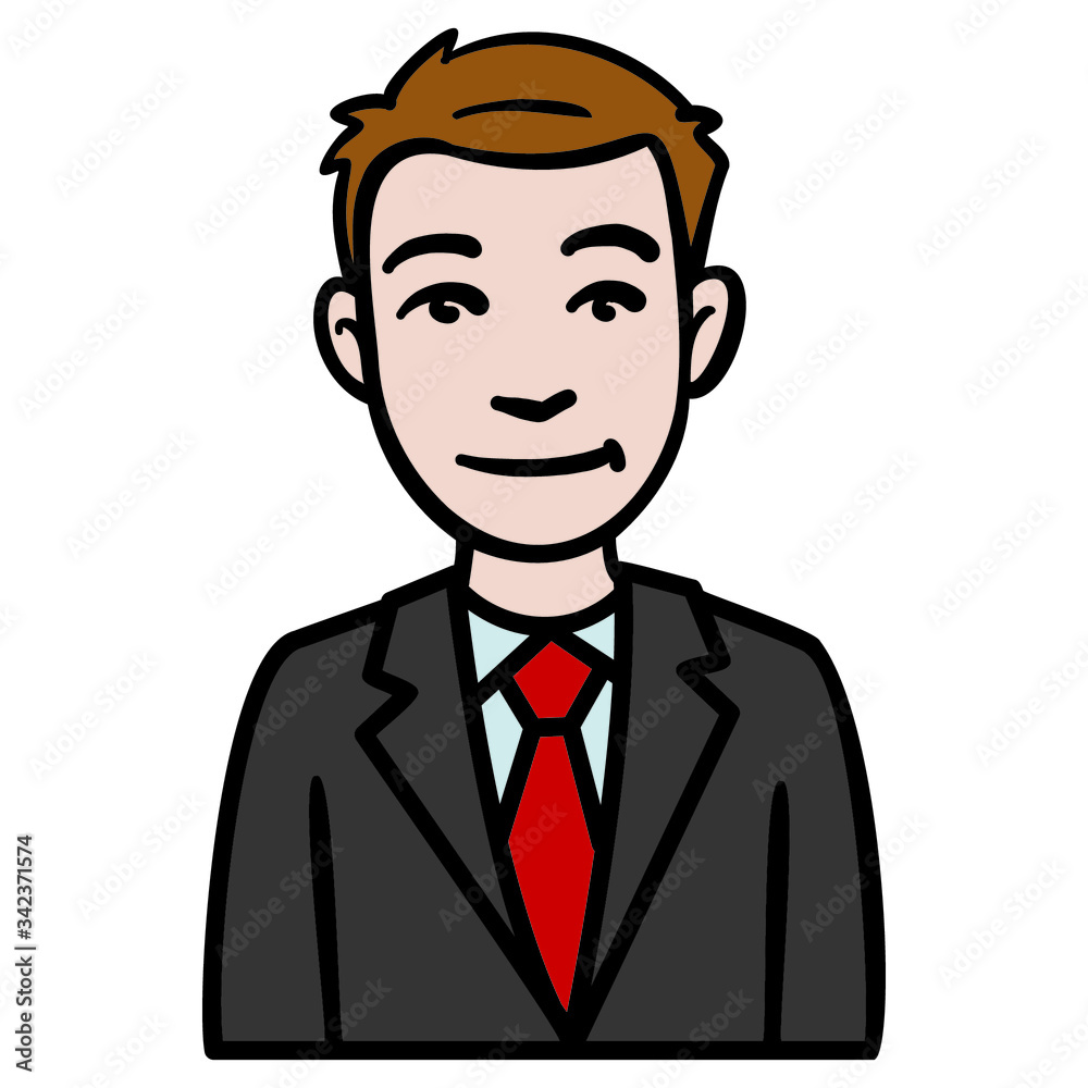 laughing businessman with suit and red tie. torso, cartoon, illustration, avatar, vector. laughing businessman with suit and red tie. torso, cartoon, illustration, avatar, vector.