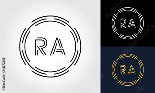 Initial Letter RA Logo Creative Typography Vector Template. Digital Abstract Letter RA Logo Design