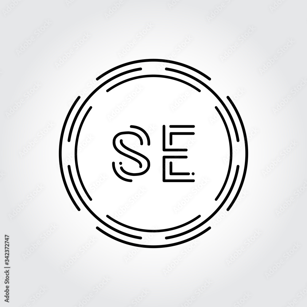 Initial SE Logo Design Creative Typography Vector Template. Digital Abstract Letter SE Logo Vector Illustration