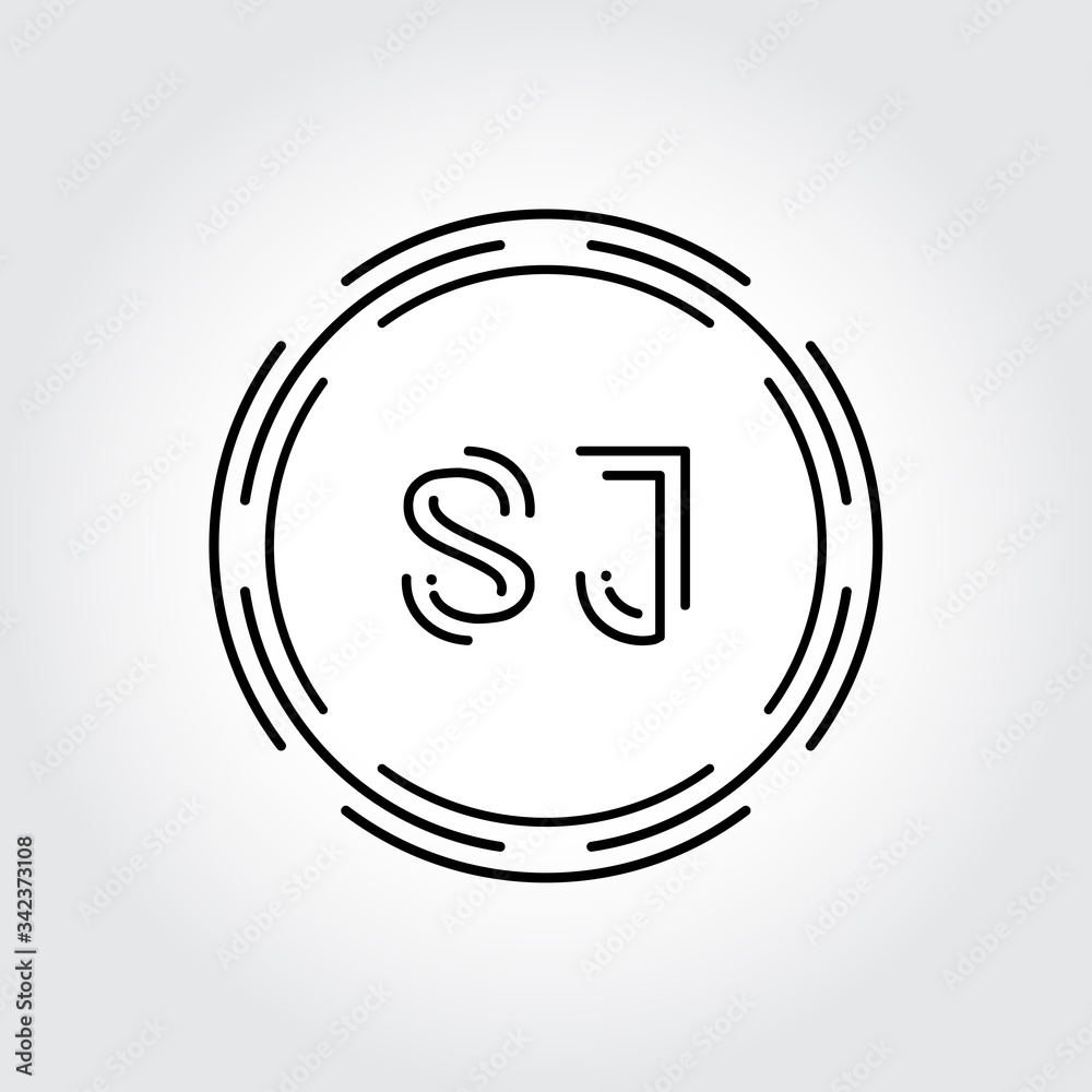 Initial SJ Logo Design Creative Typography Vector Template. Digital ...