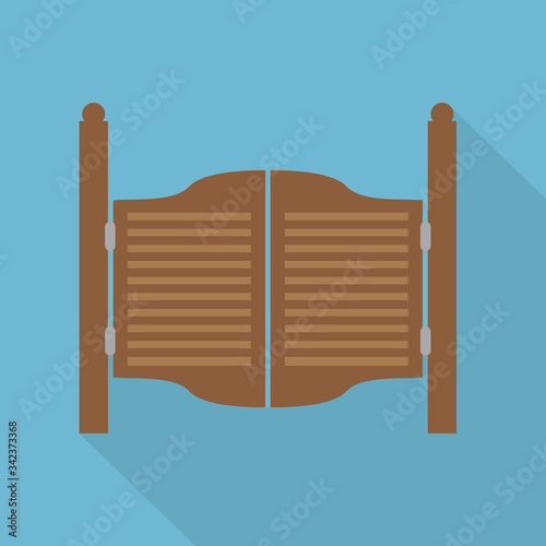 old western saloon door  icon- vector illustration