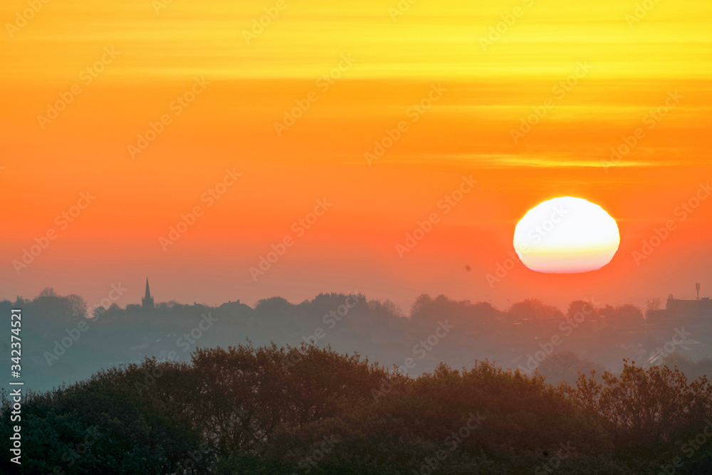 sunrise over the mountains