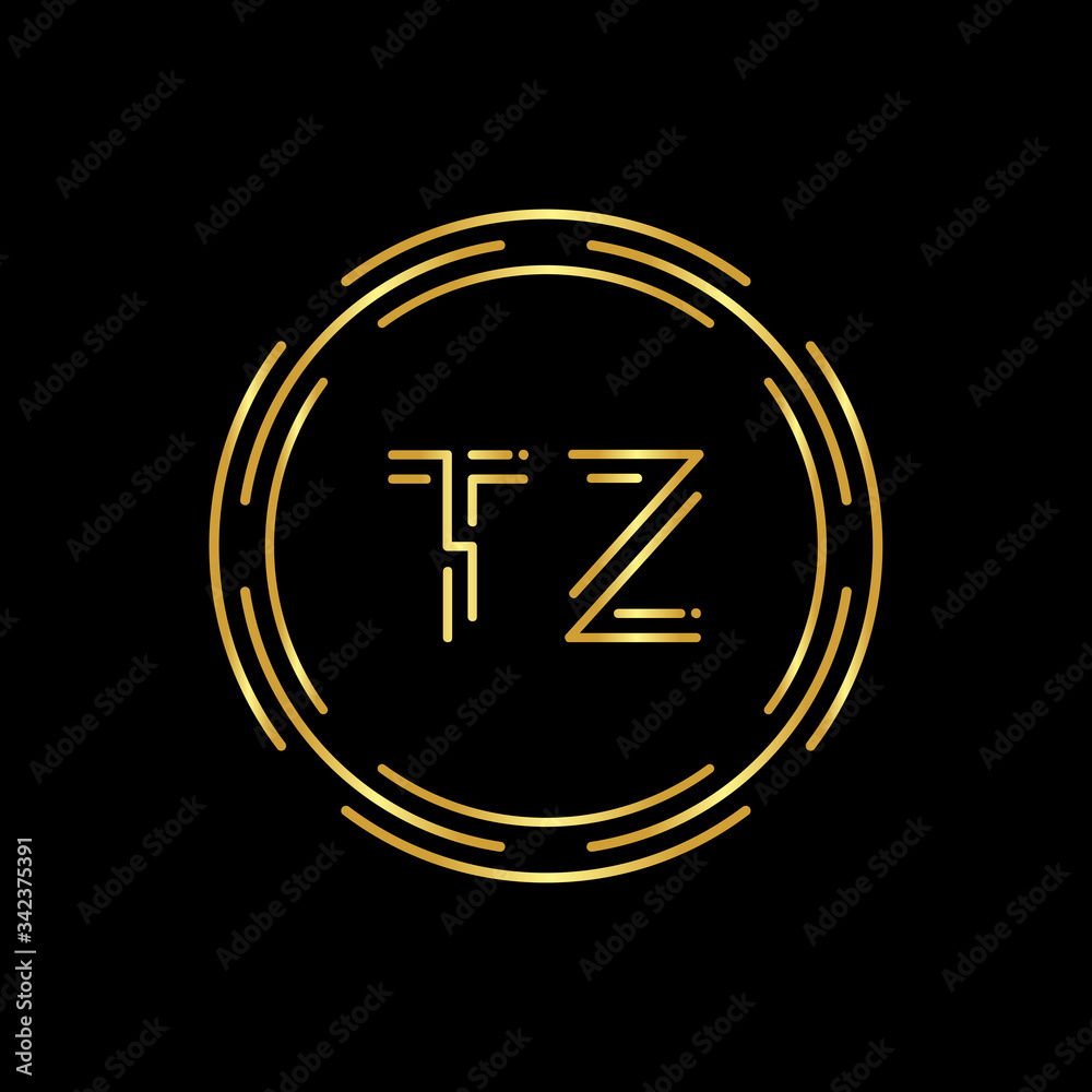 Initial Letter TZ Logo Creative Typography Vector Template. Circle Letter TZ Logo Design Initial Letter TZ Logo Creative Typography Vector Template. Circle Letter TZ Logo Design