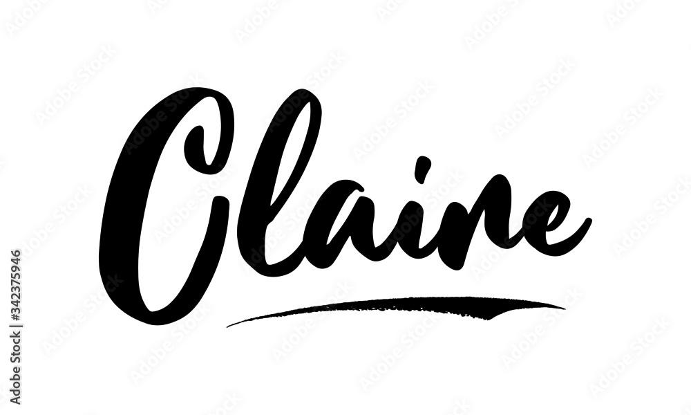 Obraz premium Claire Calligraphy Black Color Text On White Background