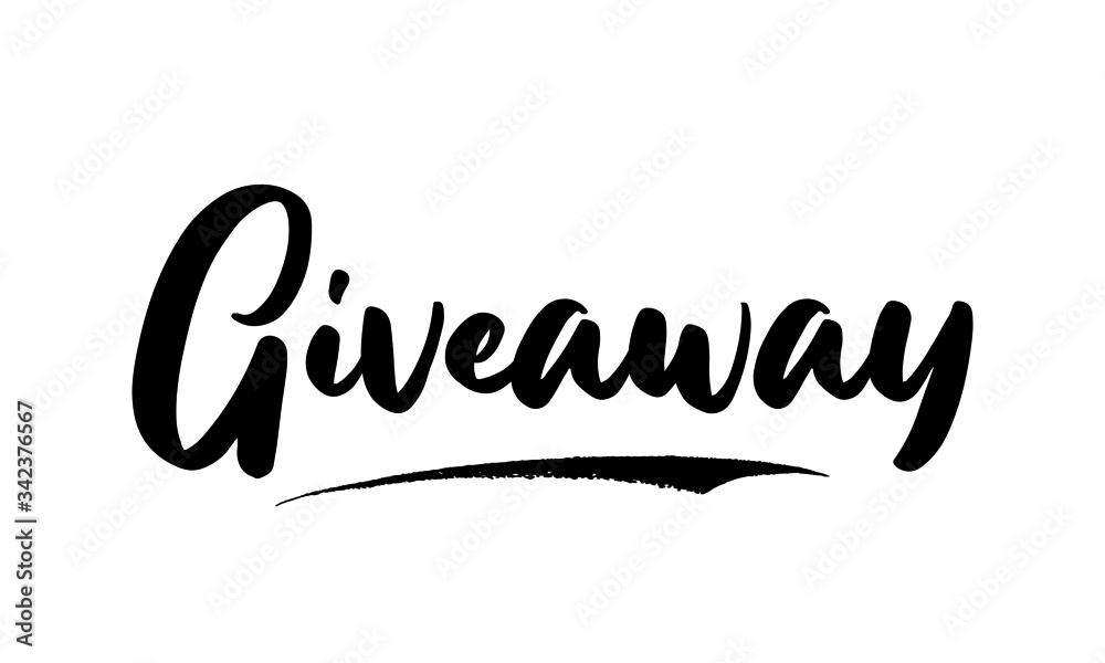 Fototapeta premium Giveaway Calligraphy Black Color Text On White Background