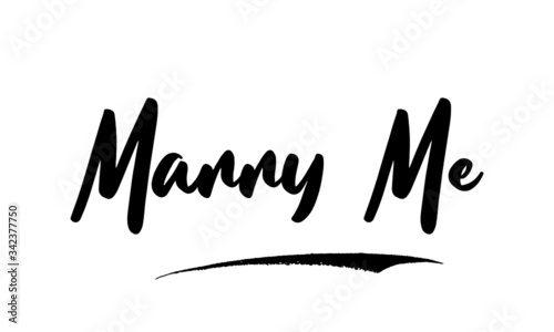 Marry Me Calligraphy Black Color Text On White Background