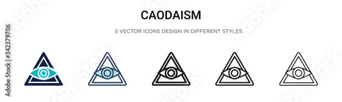 Caodaism icon in filled, thin line, outline and stroke style. Vector illustration of two colored and black caodaism vector icons designs can be used for mobile, ui, web photo