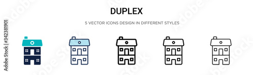 Duplex icon in filled, thin line, outline and stroke style. Vector illustration of two colored and black duplex vector icons designs can be used for mobile, ui, web