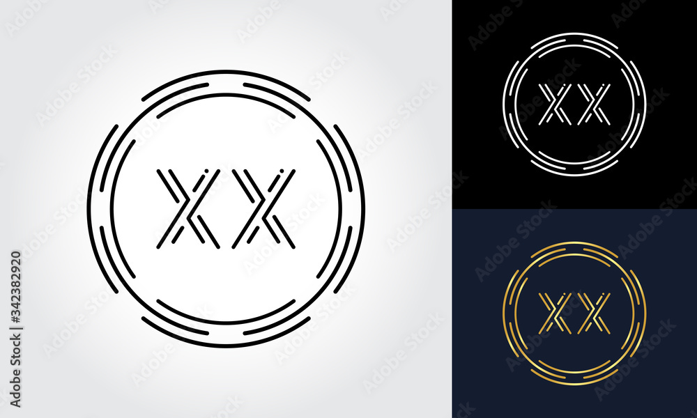 Initial XX letter Logo Design vector Template. Abstract Circle Letter XX Logo Design. Initial XX letter Logo Design vector Template. Abstract Circle Letter XX Logo Design.