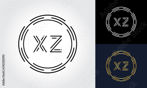 Initial XZ letter Logo Design vector Template. Abstract Circle Letter XZ Logo Design.