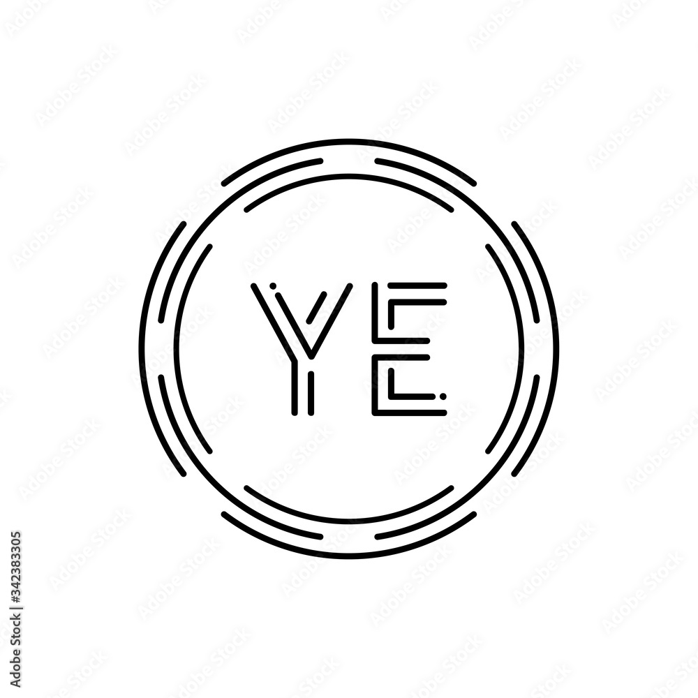Initial YE Logo Design Vector Template. Creative Circle Letter YE Business Logo Vector Illustration Initial YE Logo Design Vector Template. Creative Circle Letter YE Business Logo Vector Illustration