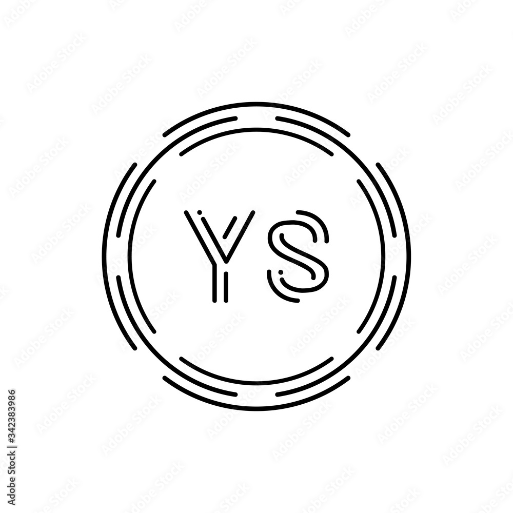Initial YS Logo Design Vector Template. Creative Circle Letter YS ...
