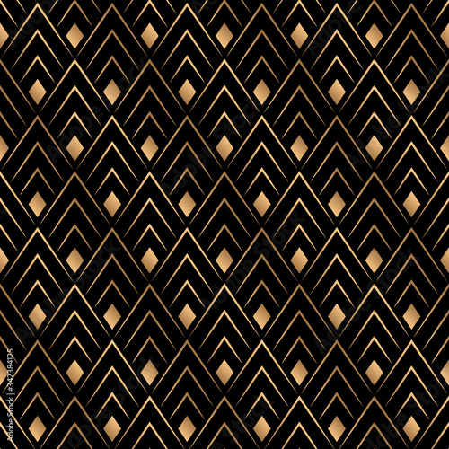 Art deco trellis lines seamless pattern vector graphic design.